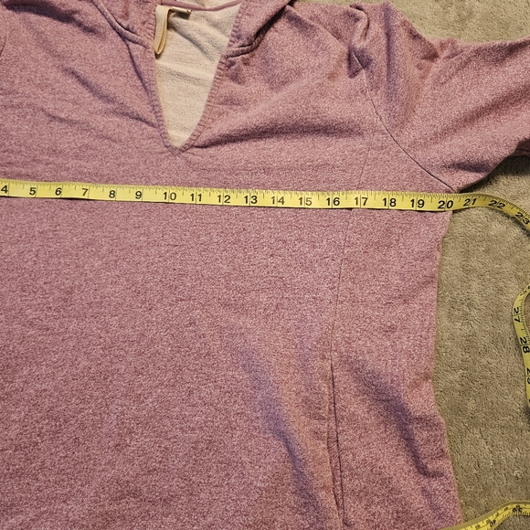 Pure Jill Cotton 3/4 Sleeve V Neck Pullover Hoodie Sweatshirt Size M - Picture 5 of 8